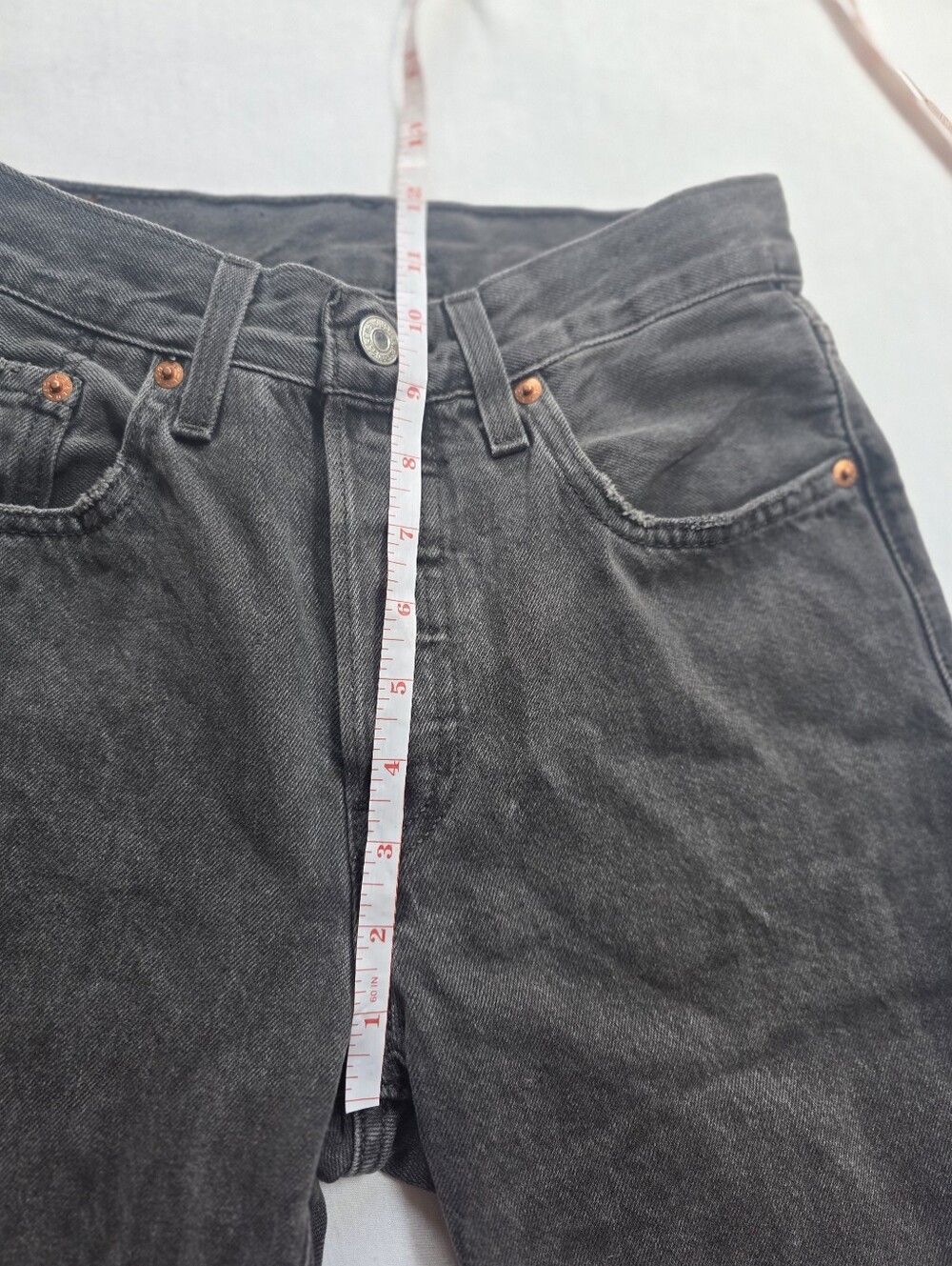 Levi's 501 Original Black Jeans Raw Hem Button Fly Women's W24 L26 - Picture 7 of 8